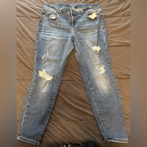 Maurices Blue Distressed Boyfriend Jeans